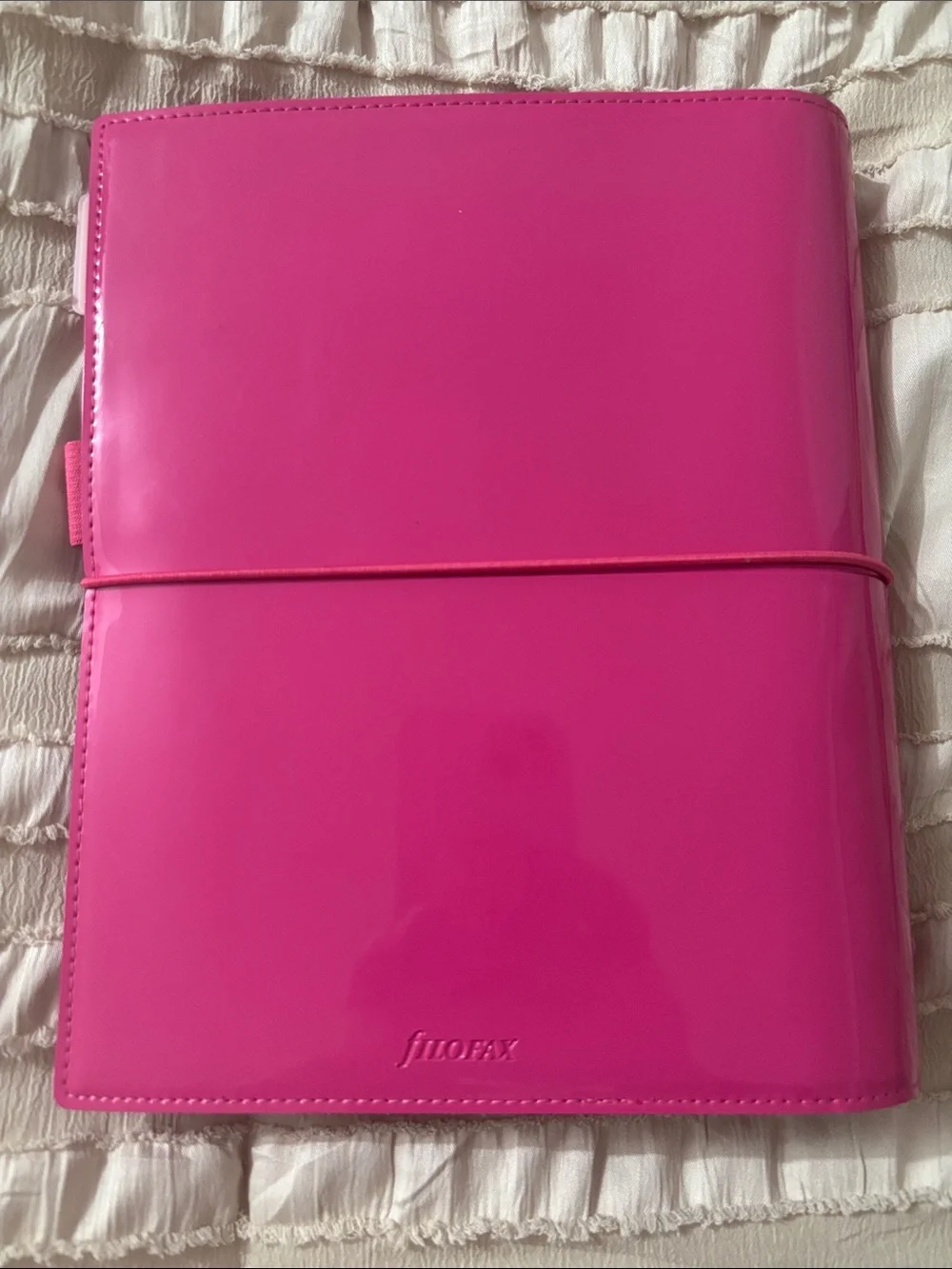 filoFAX Hot Pink A5 Domino patent Ring Planner with Ruler